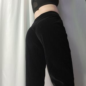 Y2k 100% Cotton Black Velvet Highrise Pants, waist 28"